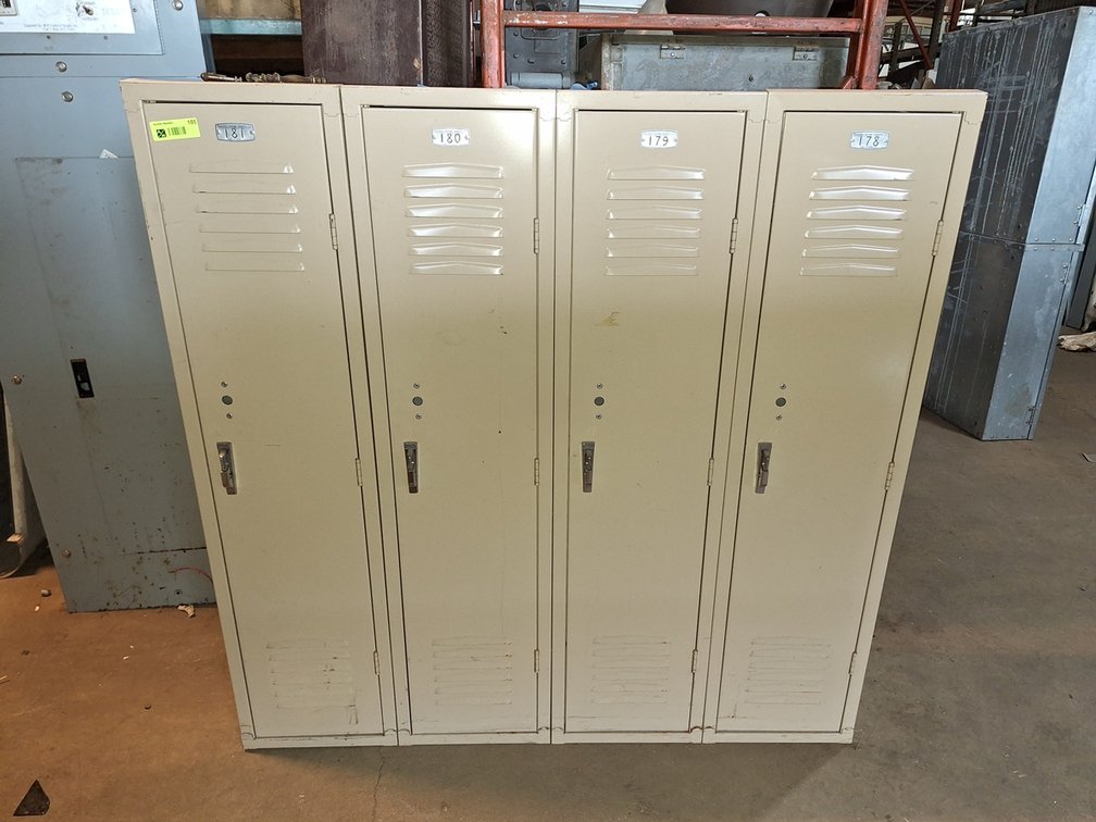 4 Metal Locker Sections, 48"x12"x48"