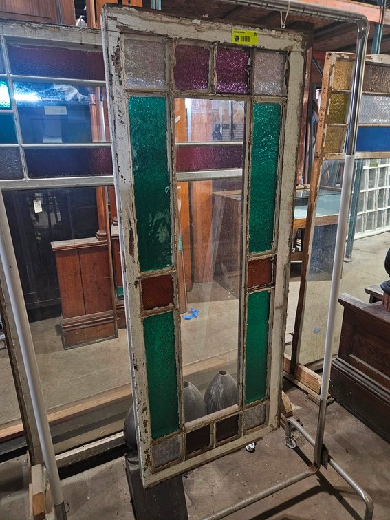Window with Colored Glass, 19"x47"