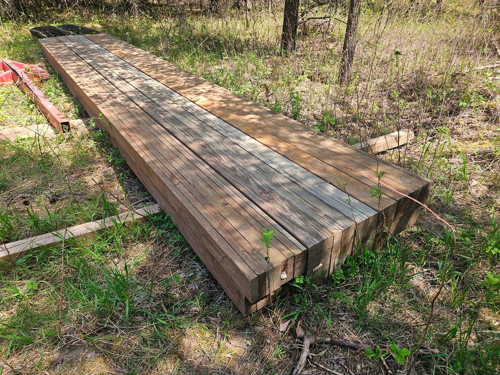 8 Treated Wood Posts, 21'x11"x5" (made from 2x6's)