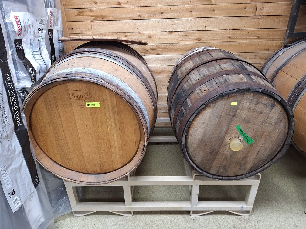 2 Assorted Oak Barrels