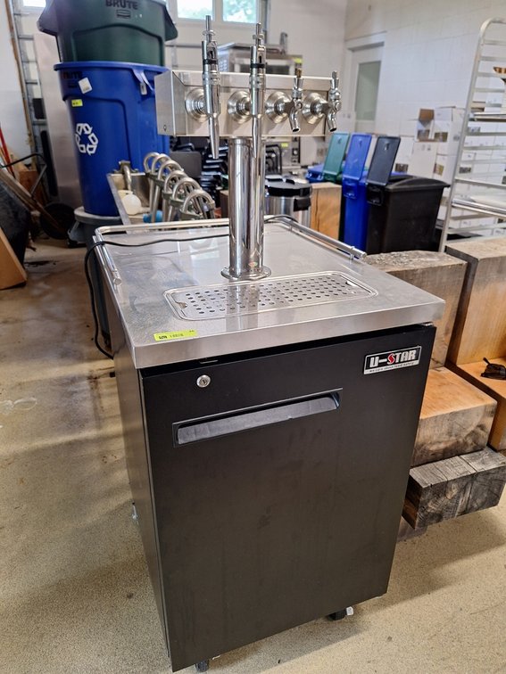 U-Star 4-Tap Kegerator on Wheels, Model USBD-2428, 115V, 23.5"x30"