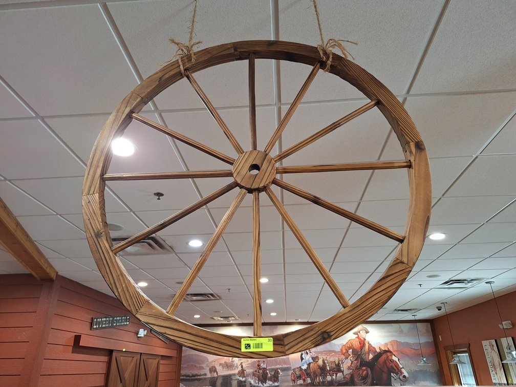 Wood 36" Wagon Wheel Decor