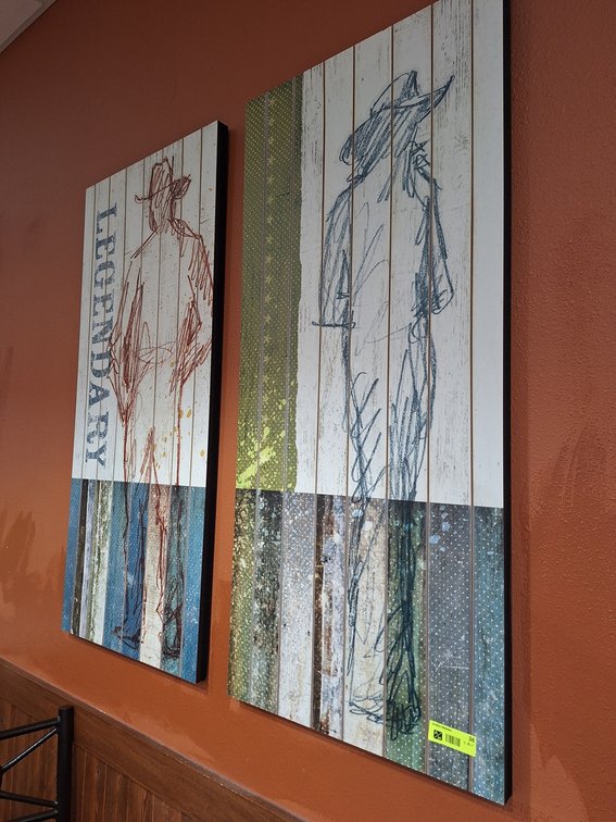 2 Cowboy Wall Art, 20"x44"