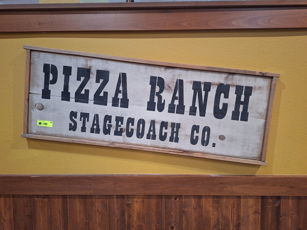 Wood Pizza Ranch Sign, 43"x16"