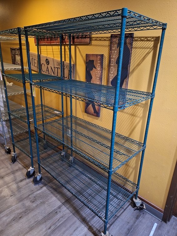 Wire 4 Tier Shelf on Wheels, 48"x24"x78"