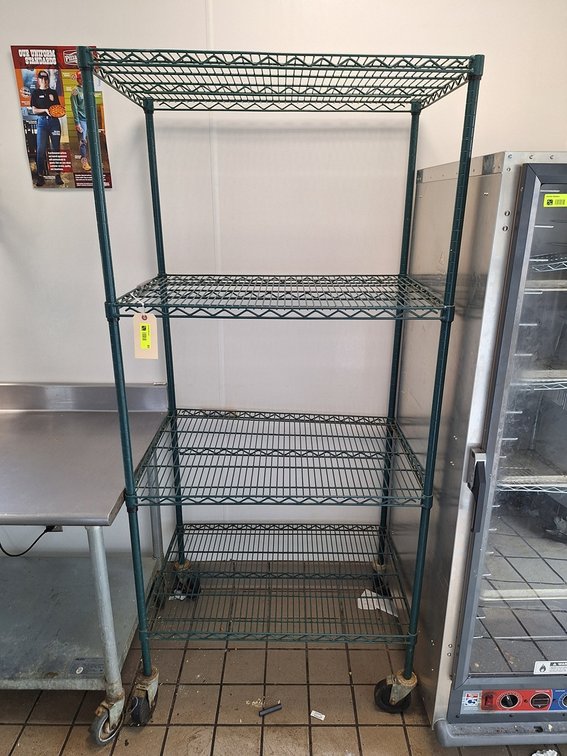 Wire 4 Tier Shelf on Wheels, 36"x24"x78"