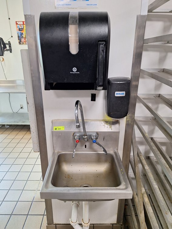 SS Hand Sink 17"x16"x13", Soap and Towel Dispensers