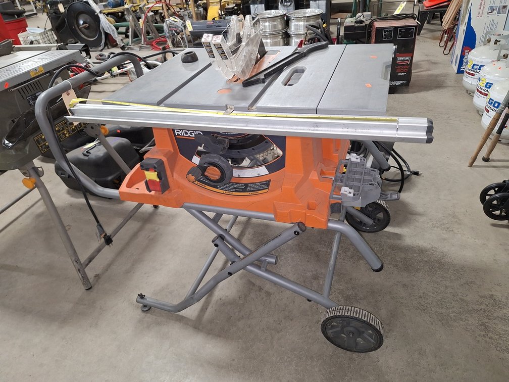 Ridgid 10" Portable Table Saw with Folding Stand, 120V, 5000RPM, Model R4513, 42"x22"x34"
