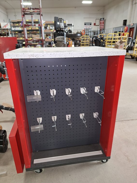 Metal Red Rolling Tool Cart, 24"x18"x34"