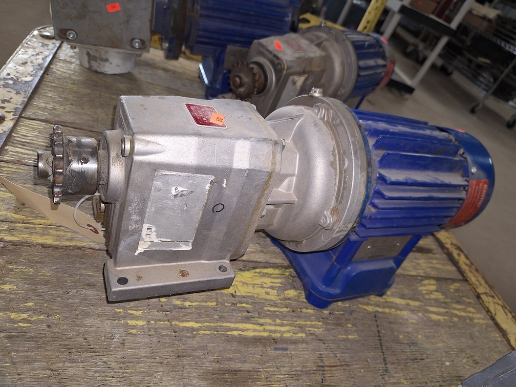 Cemp Industrial Electric Motor and Gear Box Unit, 230V, Model AB75, 19"x8"x7"