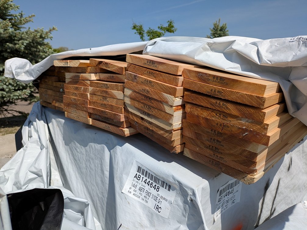 Cedar 7/8x8, 58 pieces, 6' lengths, 348 linear ft