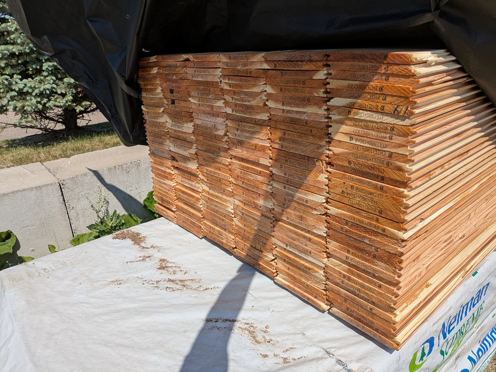 Cedar Utility Tongue & Groove BTR Fineline Reversible, 1x8, 216 pieces, 8' lengths, 1728 linear ft, 990 sq ft