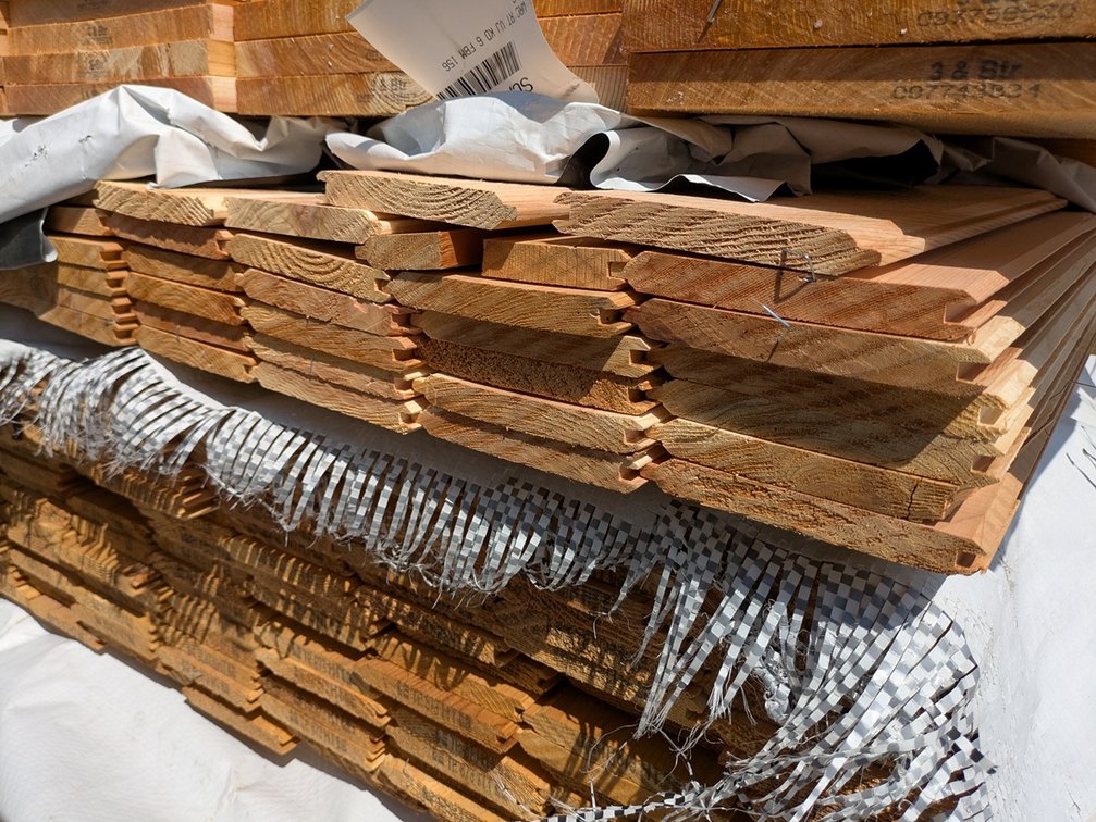 Rustic Cedar Tongue & Groove V-Joint, 1x6, 52 pieces, 6' lengths, 312 linear ft, 130 sq ft