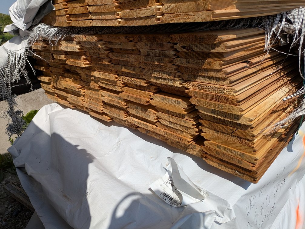 Rustic Cedar Tongue & Groove V-Joint, 1x6, 144 pieces, 6' lengths, 864 linear ft, 360 sq ft