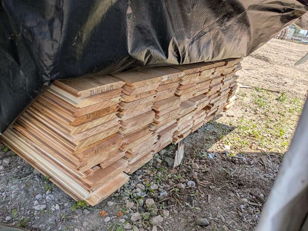 Rustic Cedar Tongue & Groove V-Joint, 1x6, 144 pieces, 6' lengths, 864 linear ft, 360 sq ft