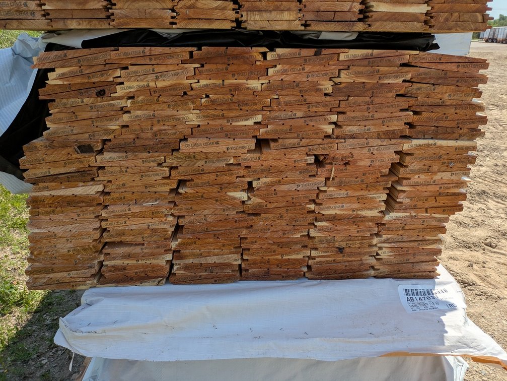 Cedar Bevel Rabbeted Thick Butt Siding, 5/4x8, 216 pieces, 6' lenths, 1728 linear ft, 990 sq ft