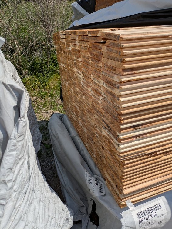Cedar Utility BTR Flooring, 1x6, 288 pieces, 8' lengths, 2304 linear ft, 960 sq ft