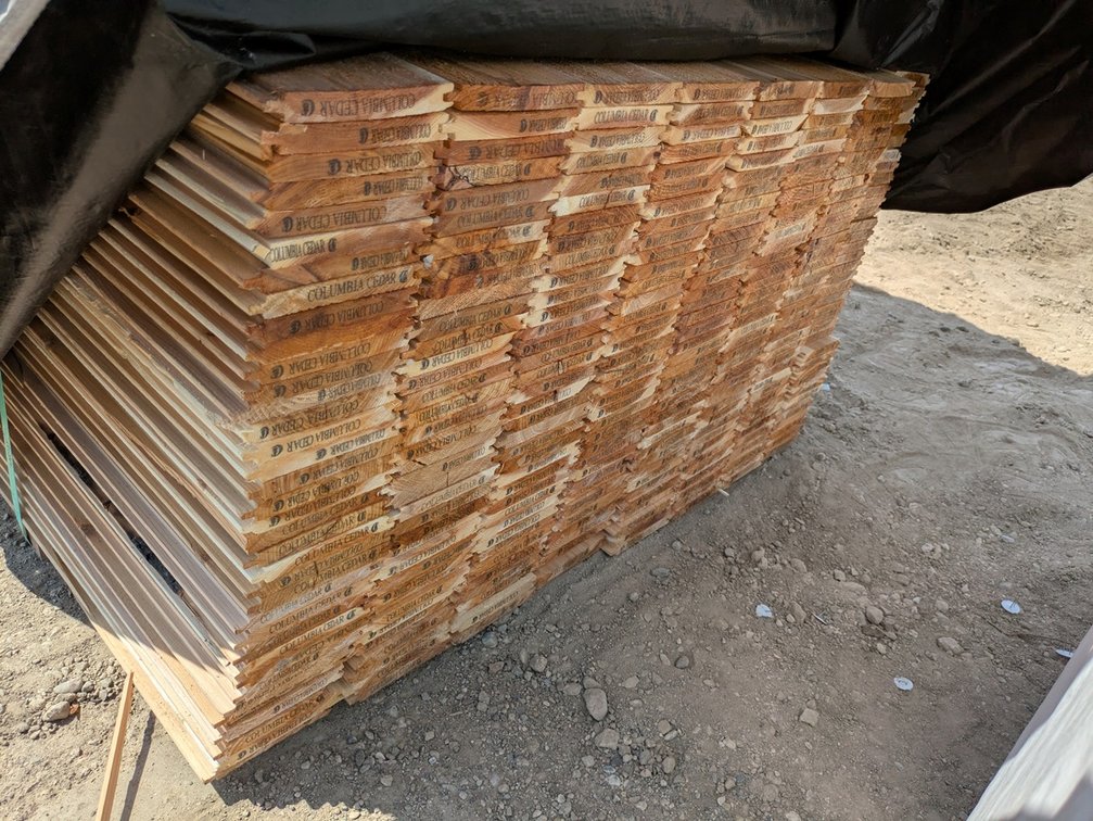 Cedar Utility BTR Flooring, 1x6, 288 pieces, 8' lengths, 2304 linear ft, 960 sq ft