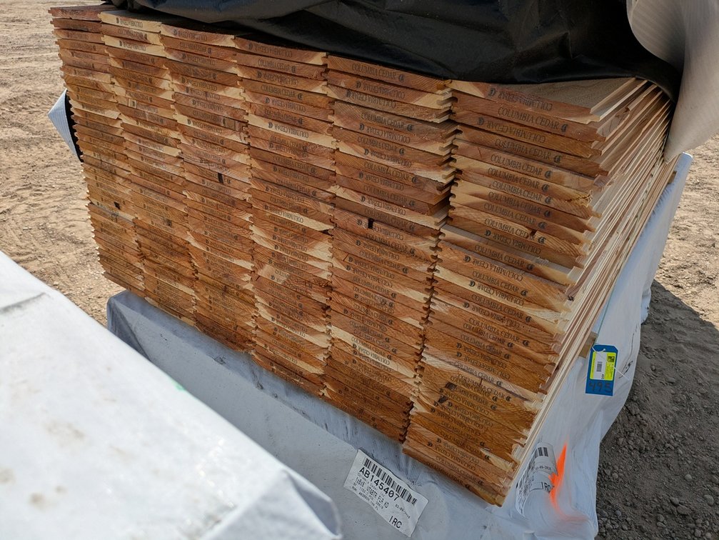 Cedar Utility BTR Flooring, 1x8, 216 pieces, 8' lengths, 1728 linear ft, 720 sq ft