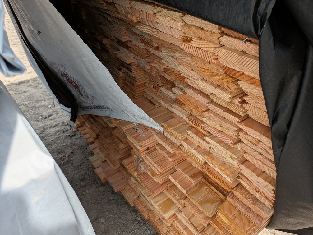 Douglas Fir Kiln Dried Combination VJoint Beaded Ceiling, OUTS Grade, 5/8x4, 342 - 6' lengths, 325 - 8' lengths, 4652 linear ft, 1163 sq ft