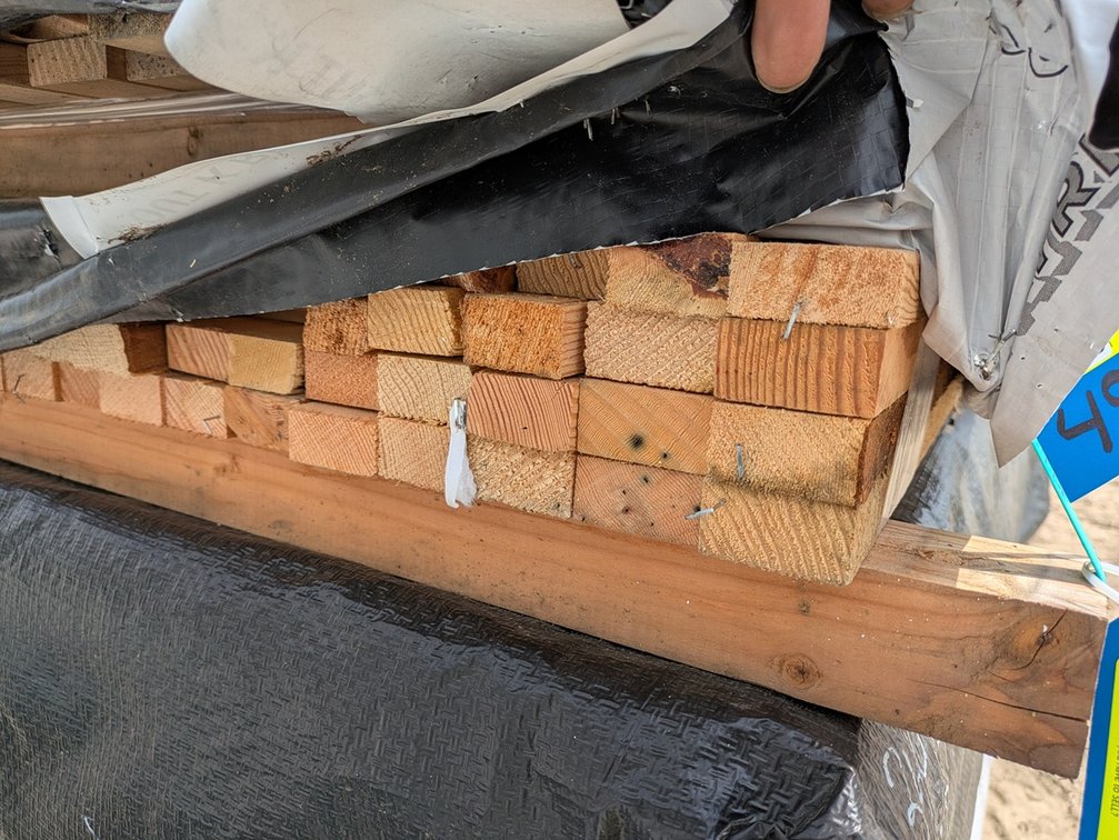 Douglas Fir RGH Kiln Dried Full Sawn, OUTS Grade, 1x2, 26 - 3' lengths, 34 - 4' lengths, 22 - 5' lengths, 324 linear ft