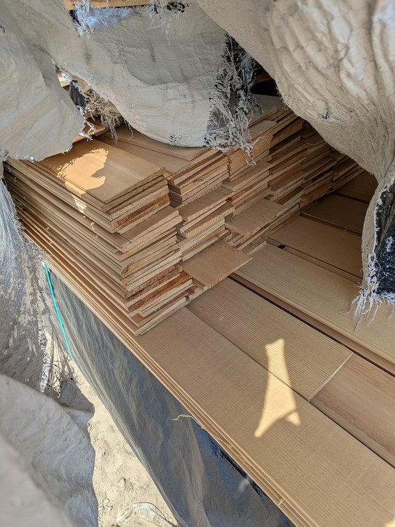 Hemlock Kiln Dried Bevel Siding, OUTS Grade, 1x6, 160 - 6' lengths, 81 - 7' lengths, 241 - 8' lengths, 18 - 9' lengths, 56 - 10' lengths, 4176 linear ft, 1696 sq ft