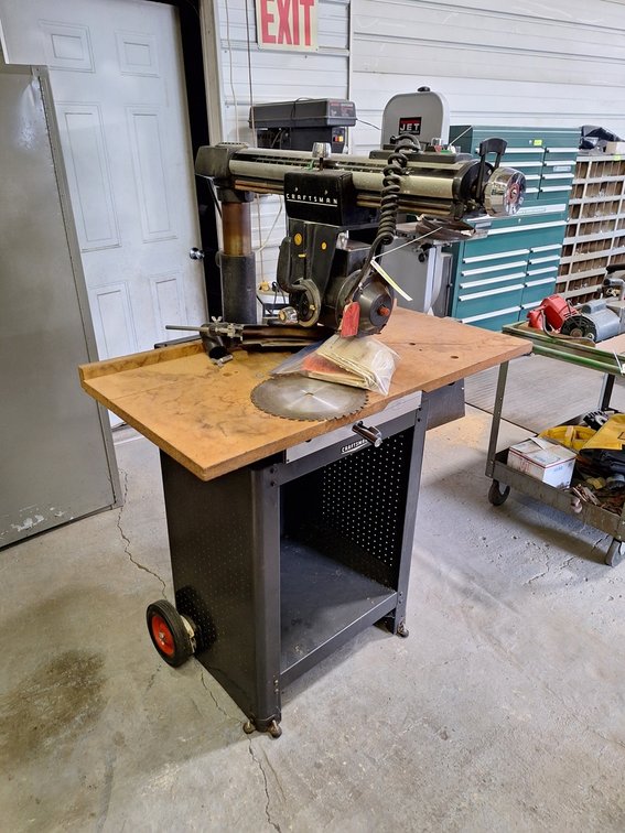 Craftsman Radial Arm Saw with Utility Stand on Wheels