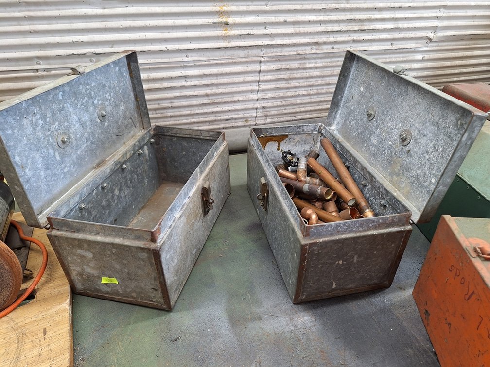 2 assorted Metal Tool Boxes