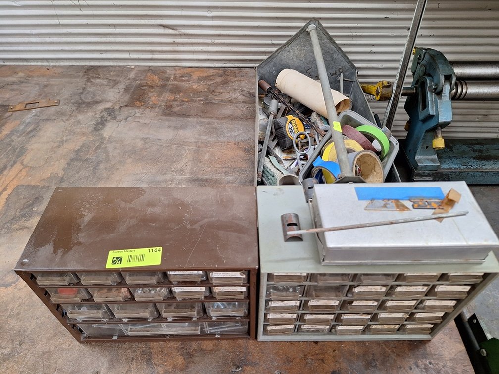 Assorted Hardware Organizers, Tool Box, More
