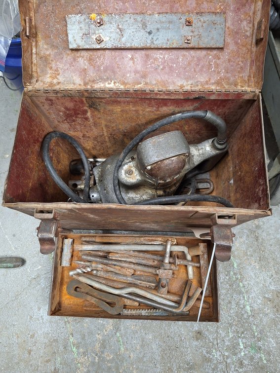 Metal Tool Box with Contents
