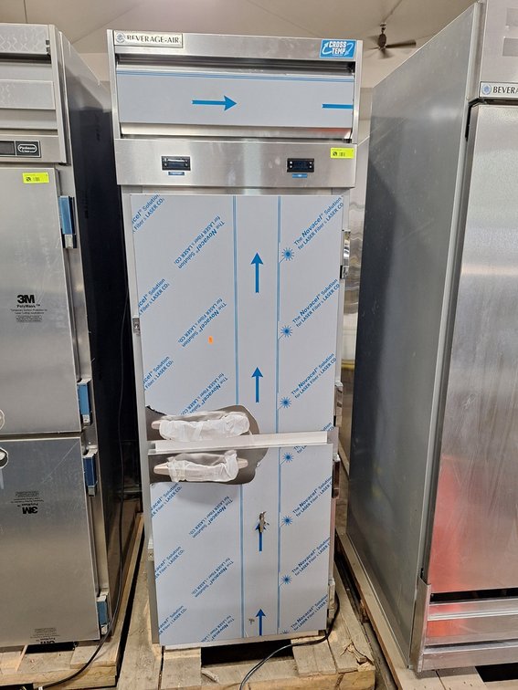 NEW Beverage Air 27" Cross Temperature 2 Half Door Refrigerator/Freezer, Model CT12-12HC-1HS, 33"x28"X77.5", 115V, 5.8A, Runs and Cools, New List Price $26,269