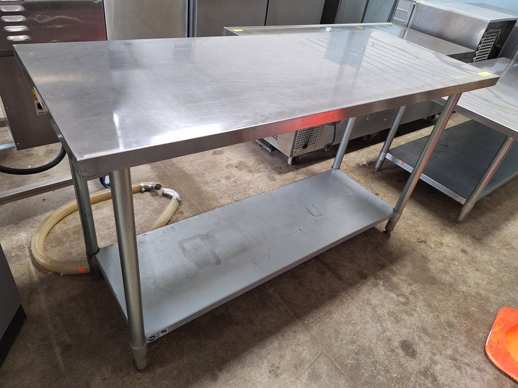 Industrial SS 2-Tier Kitchen Work Table, 60"x24"x35"