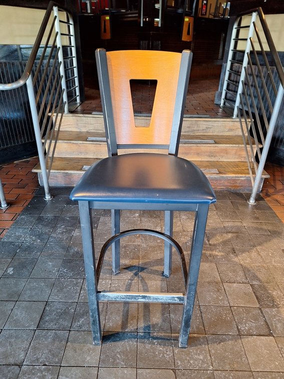 25 Metal/Wood Padded High Top Chairs, 30"