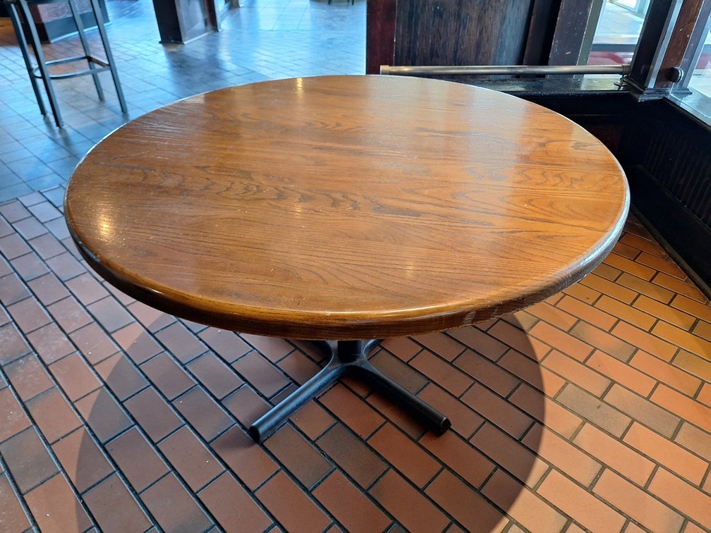 5 Wood/Metal Round Dining Tables, 40"x30"