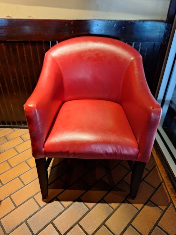4 Red Vinyl Lounge Chairs