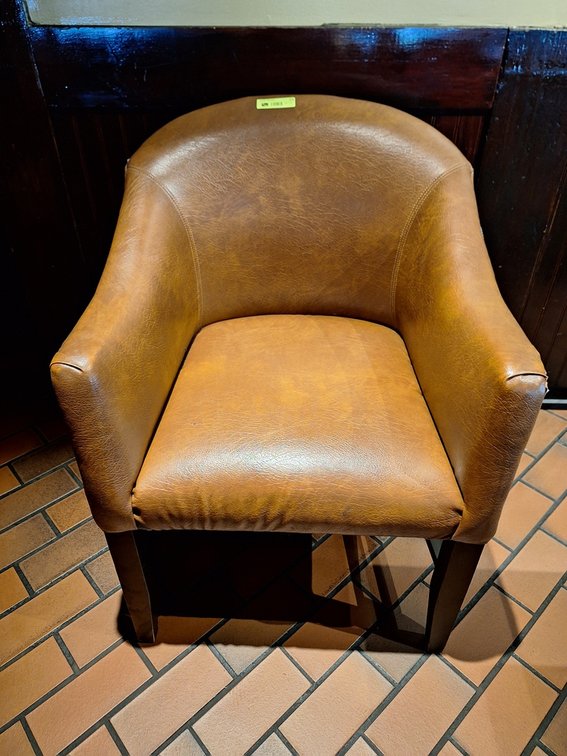 4 Brown Vinyl Lounge Chairs