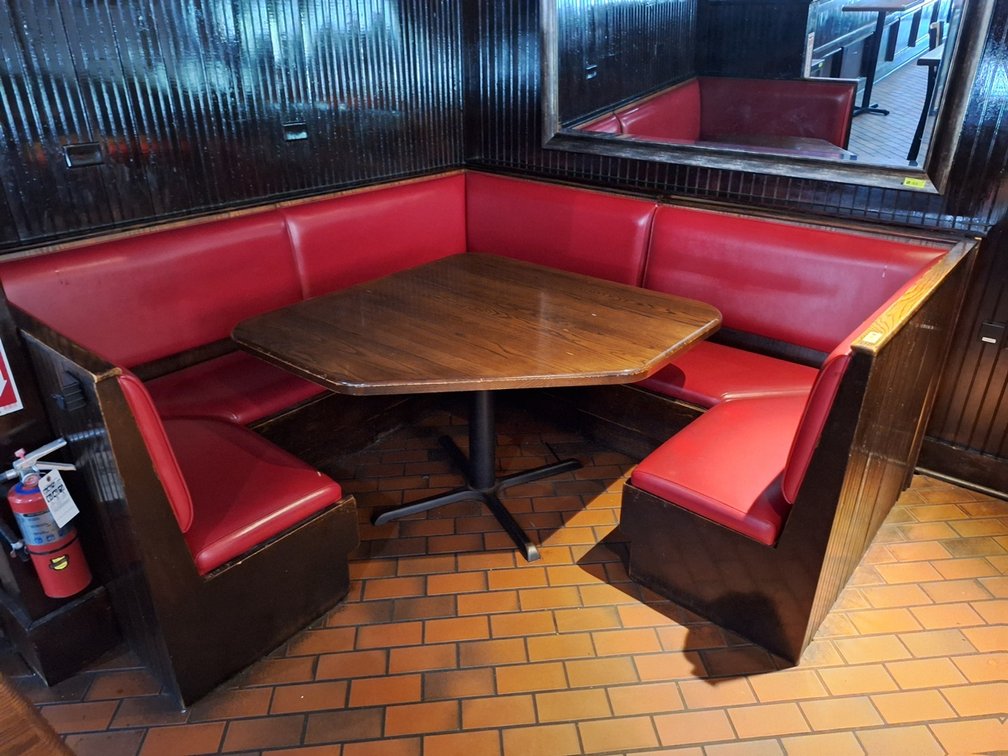 Wood/Vinyl Booth Assembly with Table, 8'x8' Footprint