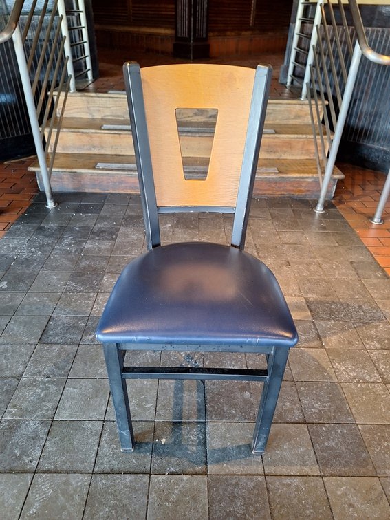 25 Metal/Wood Padded Dining Chairs, 18"