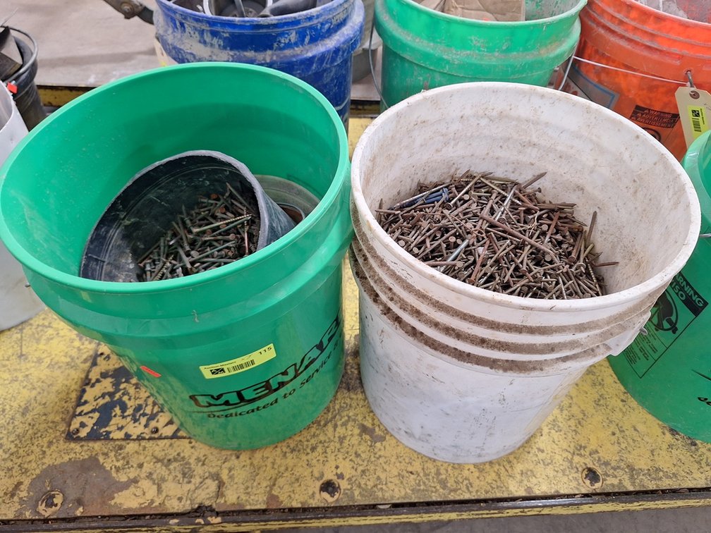 2 Buckets Assorted Nails and Screws