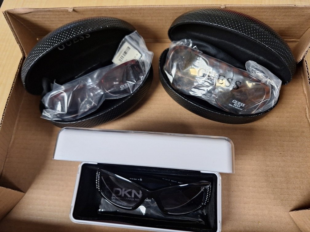 3 Pairs Sunglasses: Donna Karan and 2 Guess