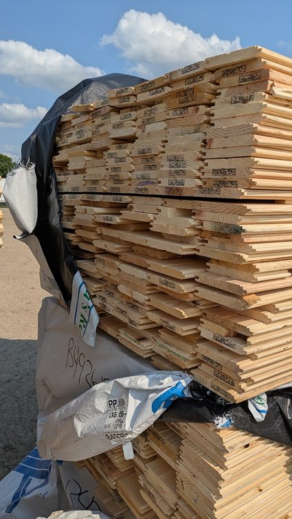 Ponderosa Pine 1"x6", UTIL BEAD CLG FACE LWP-4, 6' to 10' Lengths, 2353 Linear Feet, 1323 Sq. Ft.