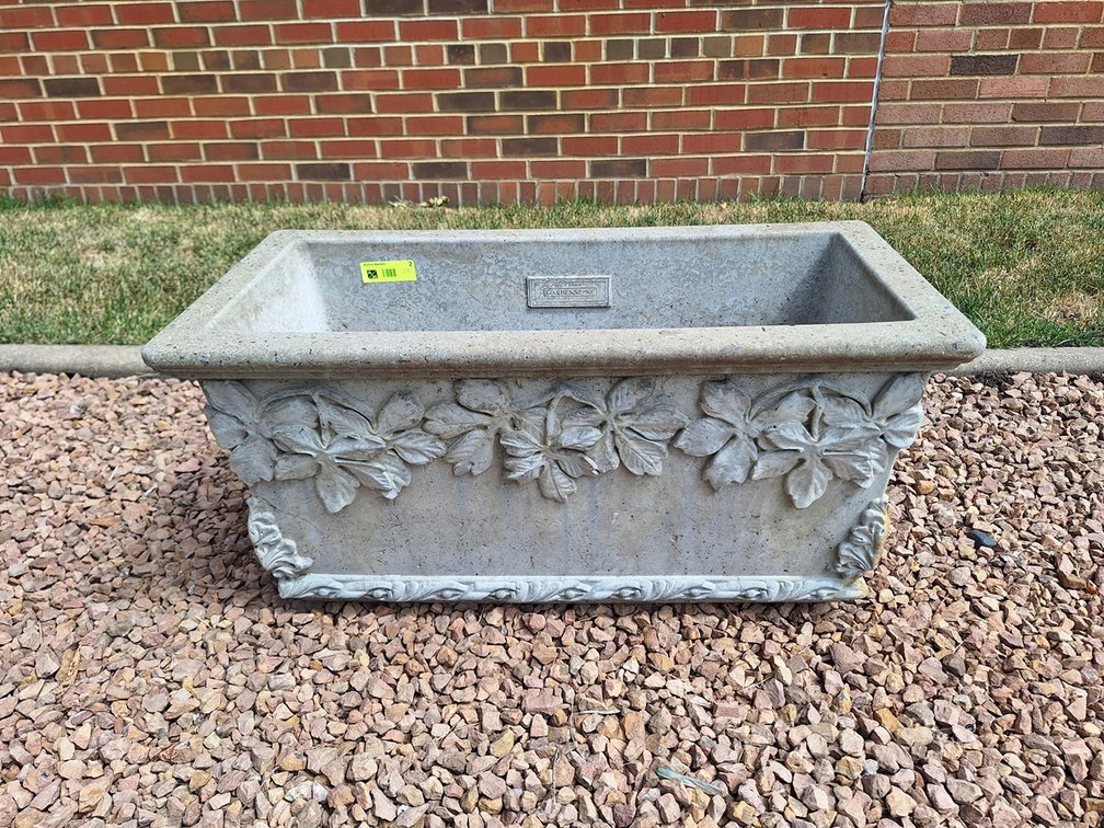 2 Concrete/Stone Planters, 29"x14"x14"