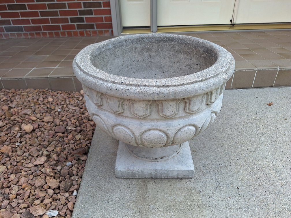 3 Concrete/Stone Planters, 21"x20"