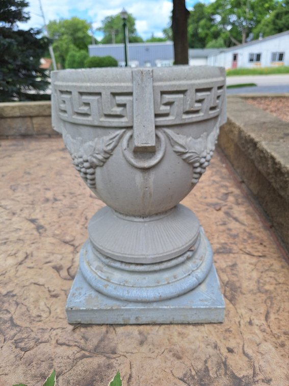 2 Concrete/Stone Planters, 16"x16"x29"