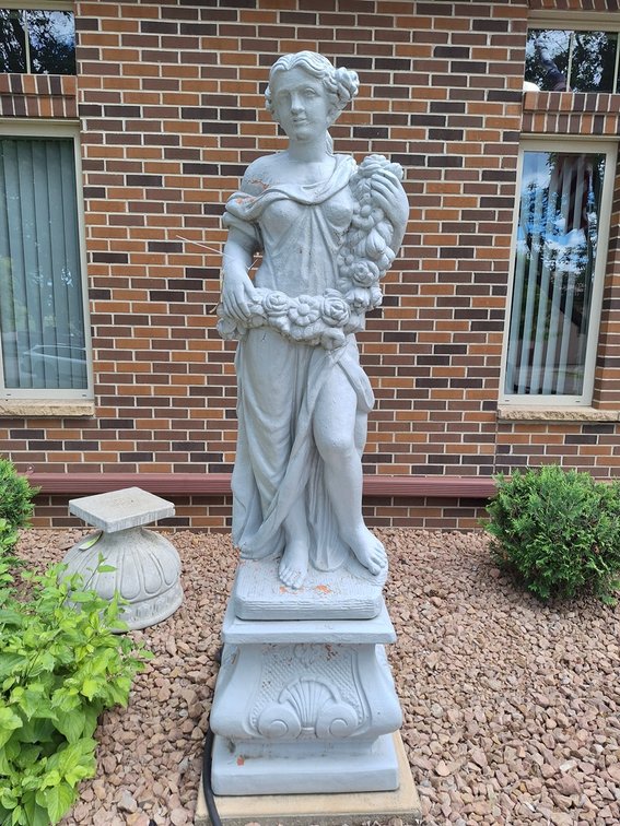 Concrete/Stone Sculpture on Pedestal;, 22"x22"x76"