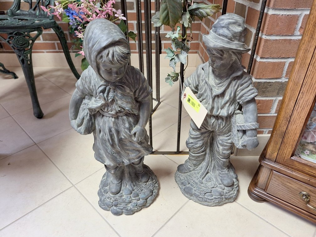 2 Dutch Style Garden Figures, 22"H