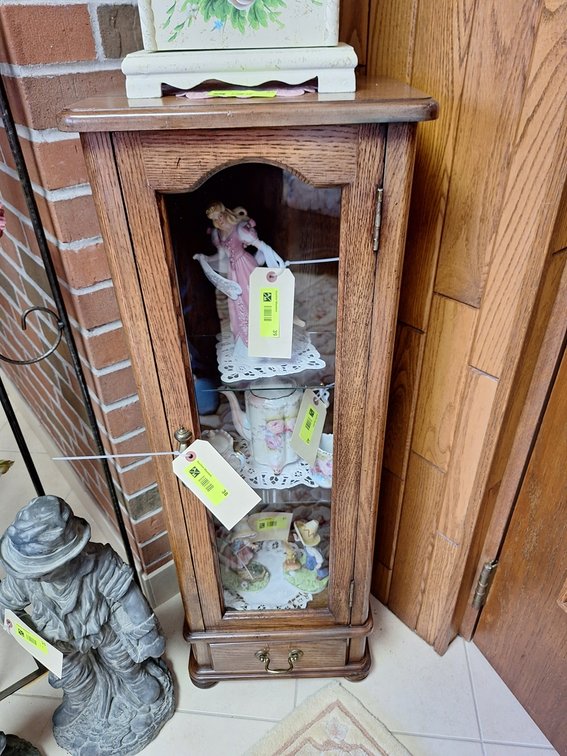 40" Wood/Glass Display Cabinet with Drawer