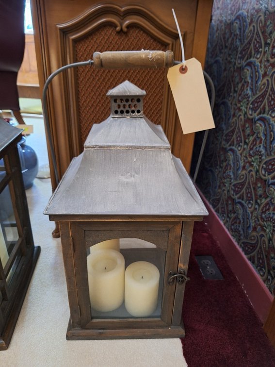 Decorative Lantern with Candles, 25" @ Handle