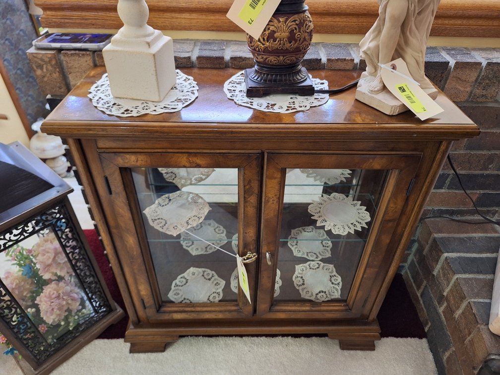 2-Door Wood/Glass Display Cabinet, 28"