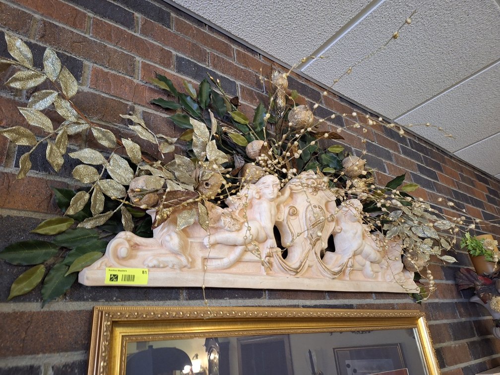 Ornate Figures Cherub Wall Element, 40"